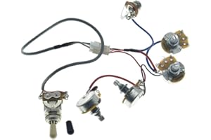 KAISH Guitar Prewired Wiring Harness Humbucker Solderless Wiring Harness 2V2T with 500K Pots and 3 Way Toggle Switch For LP Standard Series