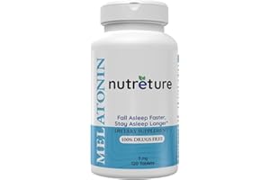 NUTRETURE Nutreture Melatonin 5mg 120 Sleeping Pills | Sleep Medicine for Adults | Non-Habit Forming melatonin Extended Release
