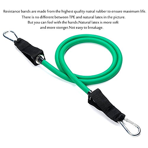 [Updated Version] Sunmoch Resistance Bands Set-5 Widerstandsbänder aus Latex + Griffe, Türanker & Fußschlaufen – Ganz-Körper-Workout Fitnessbänder für Heimfitness / Reisen Fitness / Muskel - 6