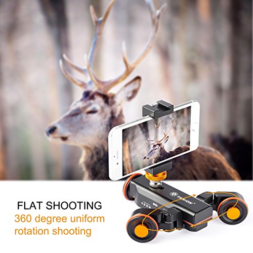 TARION Y5D Auto Dolly Slider mit Fernbedienung Nutzlast 3Kg fÃ¼r Canon Nikon Sony Panasonic DSLR Kamera Camcorder iPhone Smartphone HUAWEI Samsung