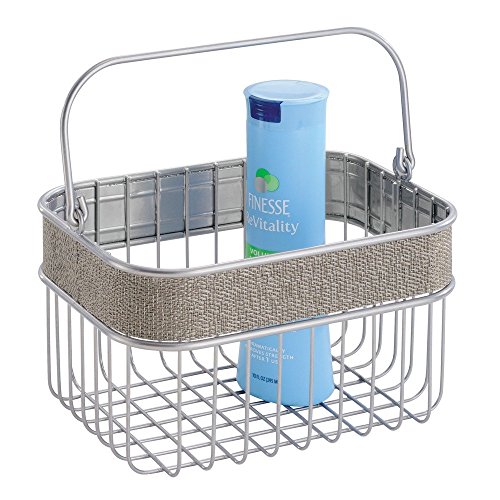InterDesign Twillo Aufbewahrungskorb für Bad, Küche & Co | rostfreier Badorganizer für Kosmetik und Pflegeprodukte | dekorativer Regalkorb mit Kunststoffakzenten | Metall silber - 4