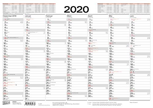 Tafelkalender A3 2020: 14 Monate auf Vorder- und Rückseite I Ferientermine und Feiertage