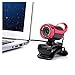Produktbild Computer Webcam, doulukit 12 m Pixel 360 Grad drehbar HD Webcam Desktop Kamera Laptop Web Cam Mit Sound Absorption Mikrofon für Windows XP/Win2003/Win7/Win8/Vista 32bit rot 5.5 * 3cm