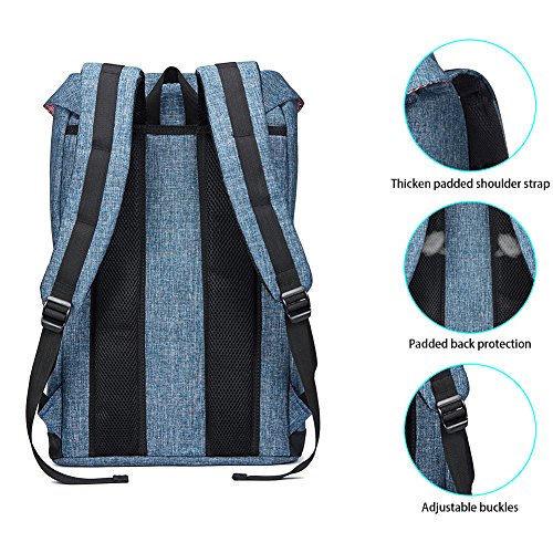 Rucksack Damen Herren Vintage KAUKKO Reiserucksack Studenten Rucksack Laptop Rucksack f  r 14  Notebook L  ssiger Daypacks Schultaschen of 2 Side Pock