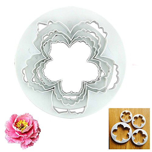 GOOTRADES 4 Stk Pfingstrose Blütenblatt Form Cutter Fondant Kuchen Zucker Paste Icing Schneidwerkzeug
