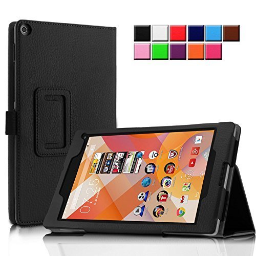 Infiland Medion Lifetab P8311 / P8312 / P8313 / P8314 / S8312 / S8311 Hülle Case -Slim Fit Folio PU-lederne dünne Kunstleder Schutzhülle Cover Tasche für MEDION LIFETAB P8311 (MD 99443) P8312 (MD 99334) / P8313 / P8314 (MD 99612) / S8312 (MD 98989) / S8311 (MD 98983) Tablet-PC (8 Zoll)(Schwarz)
