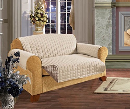 3 Seater Sofa REVERSIBLE Protector CREAM/BEIGE 63'' x 70.5'' Luxury Quilted Furniture Cover Sofa/Set