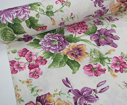 Confección Saymi Metraje 2,45 MTS Tejido loneta Estampada Ref. Sanderson Lila, con Ancho 2,80 MTS.