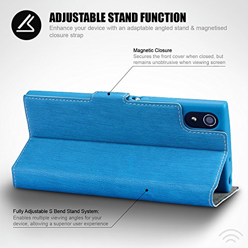 Sony Xperia XA1 Funda Cartera adaptable en posici  n horizontal para - Azul Claro