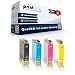 Produktbild 4x Kompatible Reinigungspatronen für Epson Stylus SX 425 W Stylus SX 430 W Stylus SX 435 W Stylus SX 438 W Stylus SX 440 Series T1291 T1292 T1293 T1294 Black Cyan Magenta Yellow - Office Quantum Serie