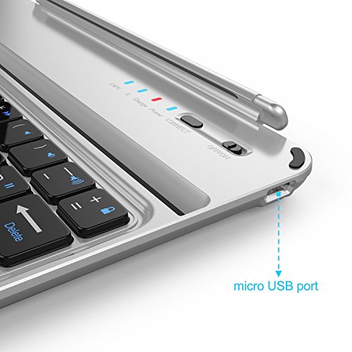 iPad Mini Bluetooth Tastatur, TeckNet® Ultrathin Magnetic Clip-On Appple iPad Mini Bluetooth Deutsche Tastatur Hülle Folio Keyboard Case für iPad mini 3 / mini 2 / mini – Smart Case mit Auto Sleep / Wake, Komfortable Tasten und Extra Lange Batterielaufzeit - 7