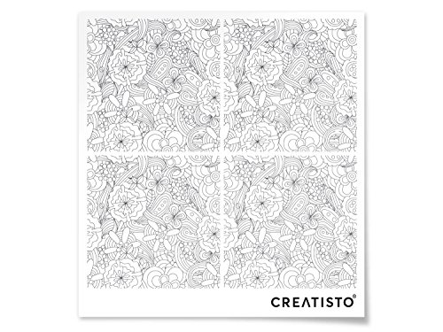 Fussboden-Fliesen kleben | Dekorativ-Aufkleber Folie Sticker Badfolie Küchen-Fliesen Badgestaltung | 30×30 cm Design Motiv Creative Lines – 4 Stück - 2