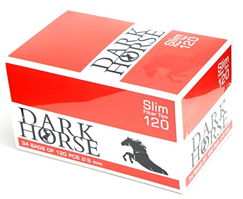Drehfilter Slim-filter 6mm Zigarettenfilter 68 Beutel x 120 Stück Finefilter Slim-Filter-Tips Dark Horse Eindreh-filter Ideal für Selbstgedrehte Zigaretten Filter Tabak und Feinstaub heraus Gesamt 8160 Filter - 3