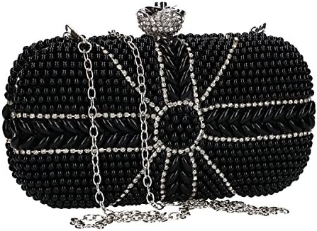 Purse woman PASSION DE FEMME pochette black for ceremonies with strass VN1918