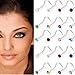 Qingsun 30 pcs Multicolor S Shape Nose Studs Rings Piercing Stud