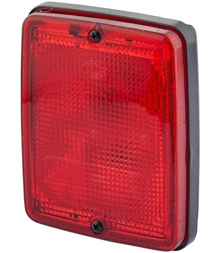 HELLA 2NE 002 985-001 Mistachterlamp - Halogeen - 12V - Opbouw - Lenskleur: Rood - Stekker: Platte stekker - links/Achter/rechts