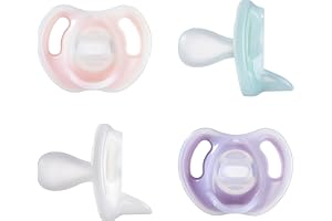 Tommee Tippee Ultra-Light Silicone Soother, Symmetrical Orthodontic Design, BPA-Free, One-Piece Design, 0-6m, Pack of 4 Dummies 1.0 Count, 4