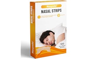 Maxymilo 100x Nasenpflaster Besser Atmen Medium, Schnarchstopper Nasenstrips, Nose Strips Schnarchen, Nasenpflaster Schnarchen, besser Atmen bei Schlaf, Sport, Schnupfen, hautfarben, Größe: 55x17mm