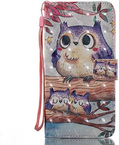 Sony M2 Case,Sony Xperia M2 Phone Case,3D Painting PU Leather Flip Wallet Case Cover for Sony Xperia M2 (Sony Xperia M2, Purple owl)