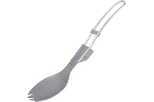 iBasingo Titane Cuillère Pliante Fourchette Spork Camping en Plein Air Couverts Légers Vaisselle Portable Ustensiles De Voyage