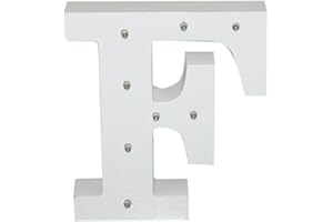 IDEAL STORE Letra de madera blanca con luz LED para cualquier ocasion (F)