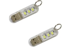 DYLYMX Illuminazione USB per auto, mini luce USB, luce ambientale auto, luce ambientale per auto, laptop Power Bank (portatile bianco, 2 pezzi)