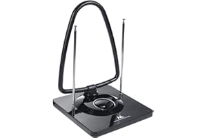 Maclean MCTV-963 Aktive DVB-T DVB-T2 Antenne, TV, Radio, Zimmerantenne, 45 dB Verstärkung, Netzteil, für UKW VHF UHF