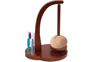 Tutamaz Wool Unwinder, Wool Reel Rotating Magnetic Wool Ball Holder, Rotating Yarn Roll Holder Winder for Crochet and Knitting Accessories, Yarn Ball Holder Stand for Crochet Lovers (Retro)