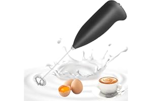 AONAT Spieniacz do mleka, elektryczny spieniacz do mleka, ręczny spieniacz do mleka, do mleka, mleka, latte, cappuccino, gorącej i zimnej czekolady, kolor czarny