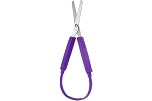 TELOOCO Kinderschere Mini Schlaufenschere für Kinder 14 cm mit Adaptivem Griff - Bastelschere, Haushaltsschere, Handwerksschere für Kinderschule & Tägliches Basteln (Lila)