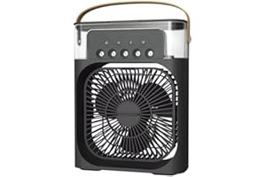 SURPZON USB Air Conditioner Fan, 4 in 1 Personal Mini Cooling Fan with Water Mist Spray, 3 Speeds Evaporative Air Cooler Small Aircon Humidifier Water Fan Spray Mist Desk Fan for Home Office Room