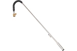 Flame King YSNPQ810CGA Propane Torch Weed Burner with Integrated Lighter, Silver
