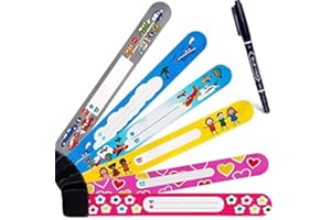 O-Kinee Sicherheitsarmband für Kinder, 12 Stück, Identifikationsarmband, Infoband SOS, verblasst nicht, mit schwarzen Marker