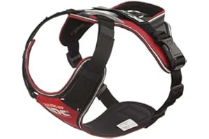 Julius-K9, Pettorina IDC Longwalk, Rosso-Grigio, Taglia: XS