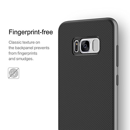 Funda Samsung Galaxy S8 ROCK Royce S8 Case  Antideslizante  Netted Texturizado  Doble Capa  Dos Colores  PC TPU  Agujero Honda para Samsung Galaxy S8 5 8 inch  - Gris