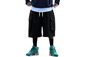 ORANDESIGNE Pantaloni Corti Uomo Oversize Pantaloni Lavoro Casual Multe Tasche Pantaloncini Cargo Corti Pantaloni Comodo Baggy Cargo Shorts Bermuda Uomo con Tasche Laterali