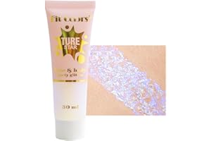 GL-Turelifes Holographic Body Glitter, Chameleon Face Glitter Mermaid Liquid Eyeshadow Fine Glitter for Body, Face, Hair, Halloween Wedding Festival Glitter Sparkling 1.06oz (#03 White)