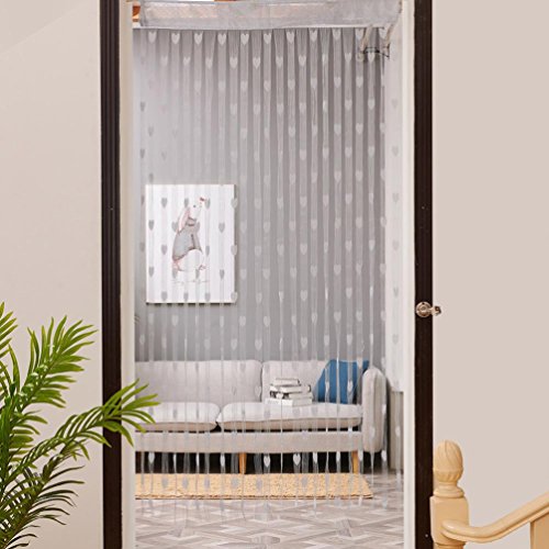 VENMO 50x200cm Liebes-Herz Fadenvorhang Fenstertürteiler Sheer Curtain Valance schlafzimmer vorhänge Fensterfolien Raffgardinen Rollos & Jalousien Wohnaccessoires & Deko Fensterdekoration Vorhänge (gray)