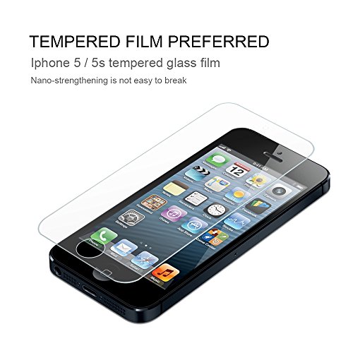 iPhone 5S/SE/5C/5 Screen Protector, ONSONÂ® [3-Pack] Premium Tempered Glass Screen Protector for Apple iPhone 5S/SE/5C/5 (4 inch) 9H Hardness, Anti Fingerprint, No Bubbles