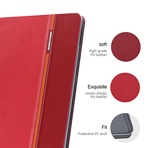 Neues iPad 2017 Hülle, AUAUA iPad 9.7 PU Leder Tasche Schutzhülle mit Auto aufwachen / Schlaf Funktion + Clear Schutzfolie(Geschenk) für Apple Neues iPad 9,7 2017 Zoll Apple Tablet - 2