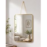 40x30cm Dekoratif Dikd&ouml;rtgen Duvar Aynası-Gold &Ccedil;er&ccedil;eveli Salon Mutfak Antre Banyo Aynası