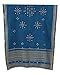 Produktbild Handgemachte Petrol / blau bestickt Wolle Schal - 213x91 cm Wrap für Damen