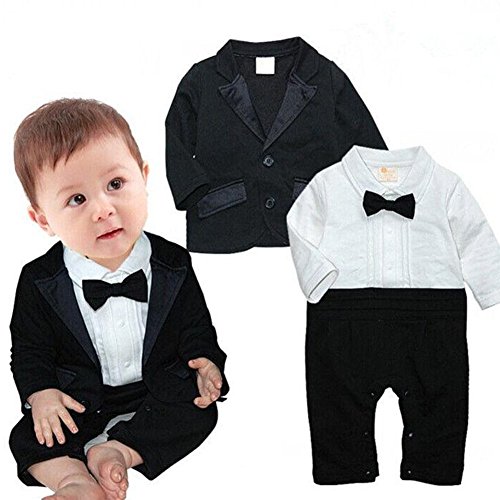 Healthy Clubs 2pcs Baby Boy Party Blazer Coat Romper Bodysuit Set