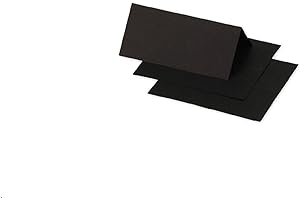 Clairefontaine 75098C - Paquet de 25 Marque-Places - Format 8,5x8cm - 210g/m² - Coloris Noir - Invitation Evènements et Correspondance - Gamme Pollen - Papier Premium Lisse