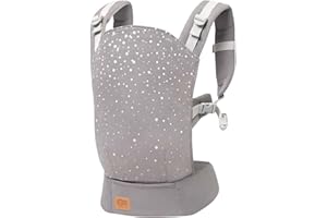 KK KINDERKRAFT Kinderkraft Marsupio Neonati NINO Confetti, Ergonomico, Ventrale e Dorsale, Regolabile, per Bambini, 3 Mesi Fino 20 Kg, Grigio