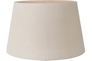 PACIFIC LIFESTYLE Slubby Hopsack Lamp Shade | Modern Shades for Table Lamps and Floor Lamps | Natural Cream Lampshade for Standard Lamps (Tapered, 40cm Diameter)