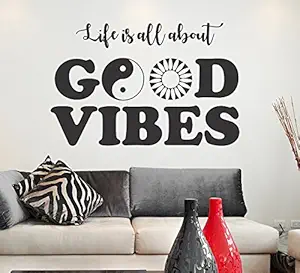 Wallstick 72-136 Good Vibes Vinyl Wall Sticker (49 cm x 4 cm x 4 cm, Multicolour)