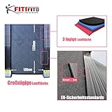 Pfingstangebot bis 05.06! Fitifito 9000 Profi Laufband 7PS 22km/h mit LED Bildschirm, Dämpfungssystem, 5 Trainingsmodulen inkl. HRC – Klappbar, Silber - 3