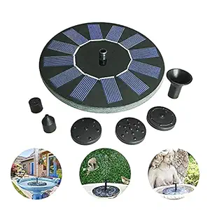 HOLYZON Solar Water Pump Floating Fountain Panel Kit - Decoration Watering Free Standing For Bird Bath - Fish Tank - Pond or Garden Decoration Aerator Pump (Black, ABS) (Solar Fountain (1Pcs))