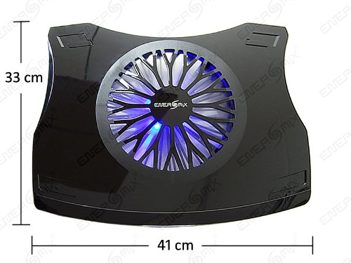 Notebook Laptop Kühler für 17″ – 19″ Notebook Laptop (41cm x 33cm) XXL Kühler mit Blau LED ***(Schwarz)*** - 5